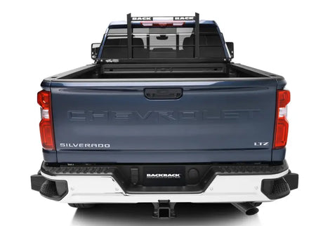BackRack Headache Rack Frame Only for Chevrolet Silverado, Black Powder Coated Steel, Horizontal Bar, Compatible with Tonneau Cover
