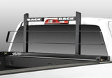Headache Rack Frame Only; Horizontal Bar; Black Powder Coated Steel; Designed for Use with Tonneau Covers; BackRack Brand; Mounted on White Pickup Truck Bed.