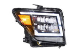 Headlight Assembly LED Bulb; High And Low Projector Beam; White DRL; Polycarbonate Clear Lens; Black ABS Plastic