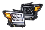 Headlight Assembly LED Bulb; High And Low Projector Beam; White DRL; Polycarbonate Clear Lens; Black ABS Plastic