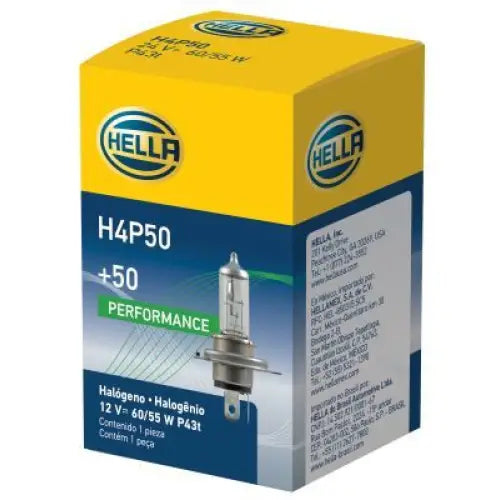 Hella No Supplier Warranty Headlight Bulb 002525651 - H4 12V 60 55W P43T T4.625 50