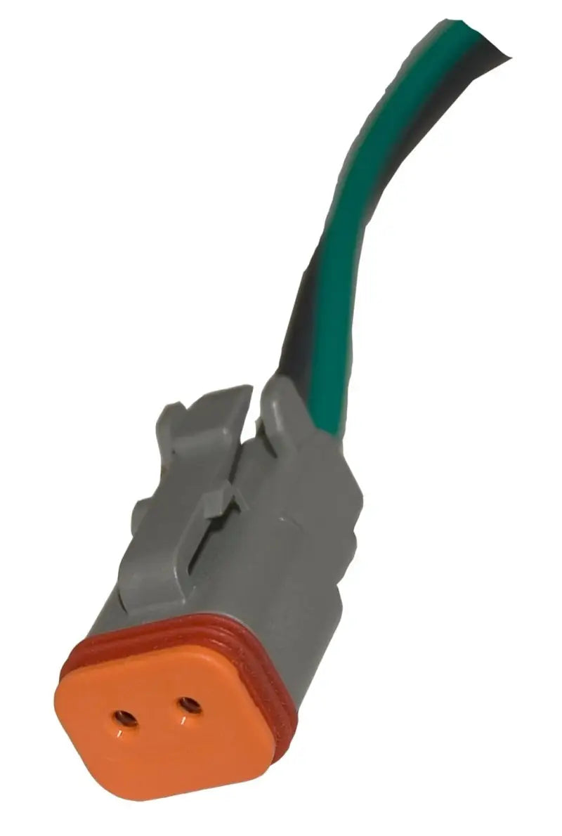Gray and orange electrical connector with wires.