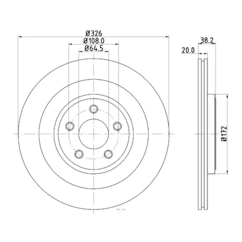 Hella 355115582 Premium quality brake discs - Carbon Gray