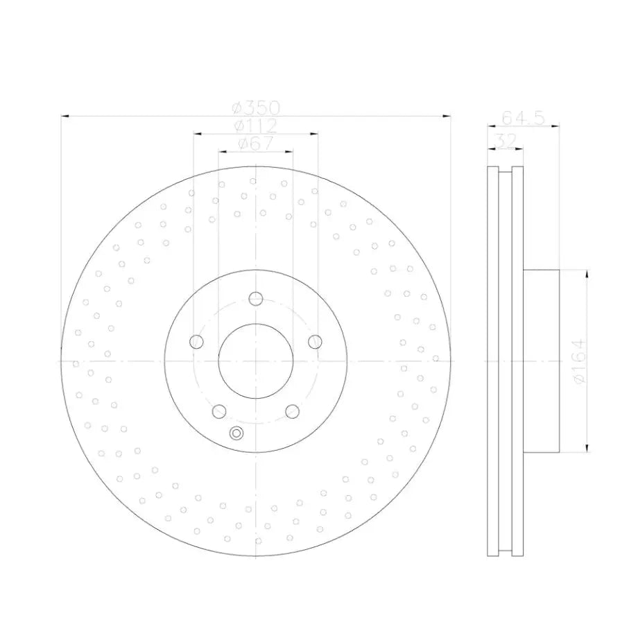 Hella 355123012 Brake Rotor