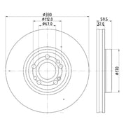 Hella 355132331 Premium quality brake discs - Carbon Gray