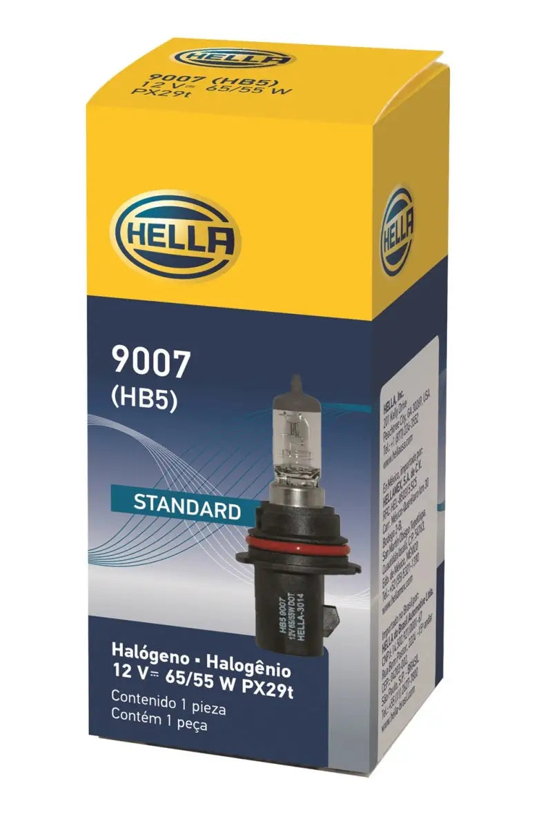 Hella 9007 HB5 12V 65/55W halogen bulb PX29t in packaging for your car headlights