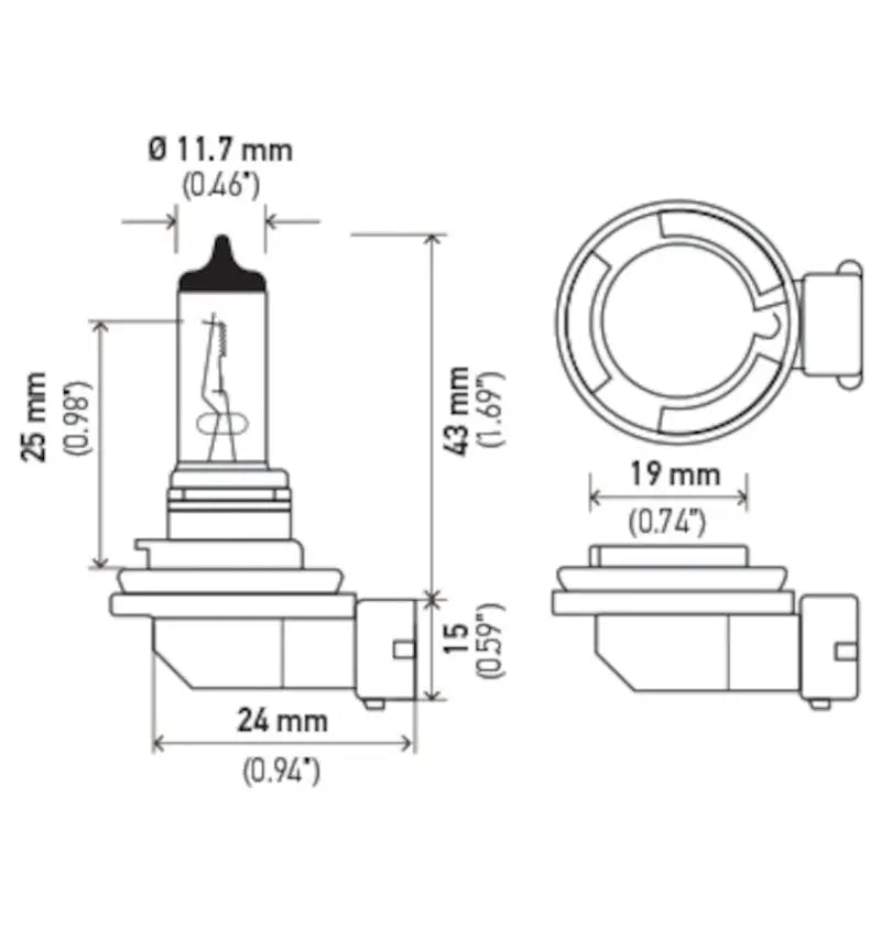 Hella Bulb H11 12V 55W PGJ19-2 T4 LONG LIFE - Truck & Automotive