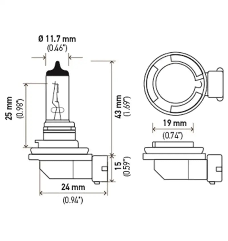 Hella Bulb H11 12V 55W PGJ19-2 T4 LONG LIFE - Truck & Automotive