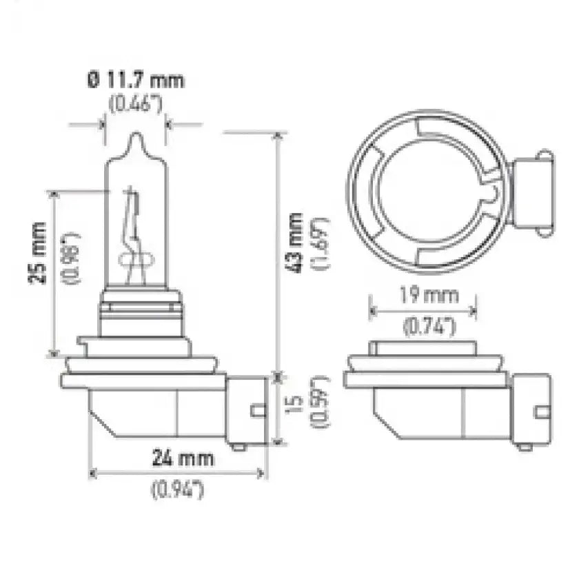 Hella Bulb H9 12V 65W PGJ19-5 T4 - Truck & Automotive