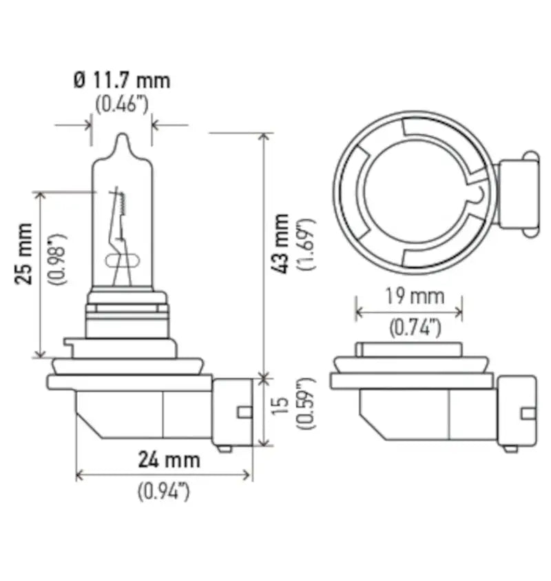 Hella Bulb H9 12V 65W PGJ19-5 T4 - Truck & Automotive