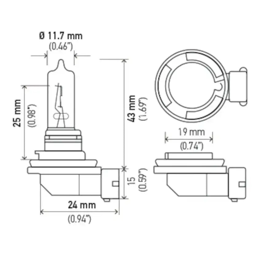 Hella Bulb H9 12V 65W PGJ19-5 T4 - Truck & Automotive