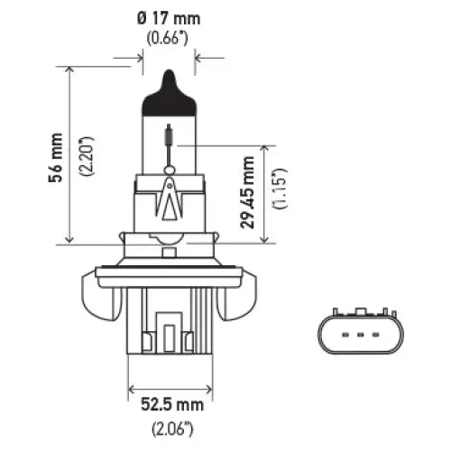 Hella DOT Compliant Headlight Bulb H13 - 12V 60 55W P26-4T