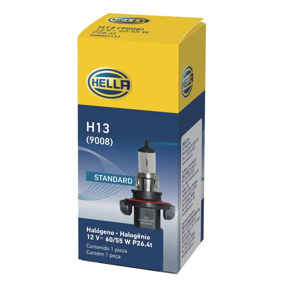 Hella DOT Compliant Headlight Bulb H13 - 12V 60 55W P26-4T