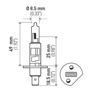 Hella Easy To Install Headlight Bulb 002089541 - H1 12V 55W P14.5S T2.5 50