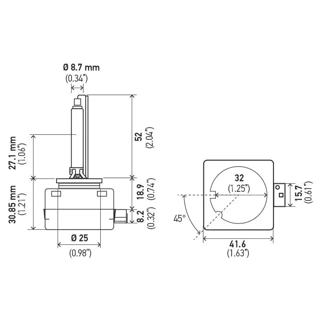 Hella Easy To Install Headlight Bulb 178560831 - D3S PK32D-5 4300 42V 35W