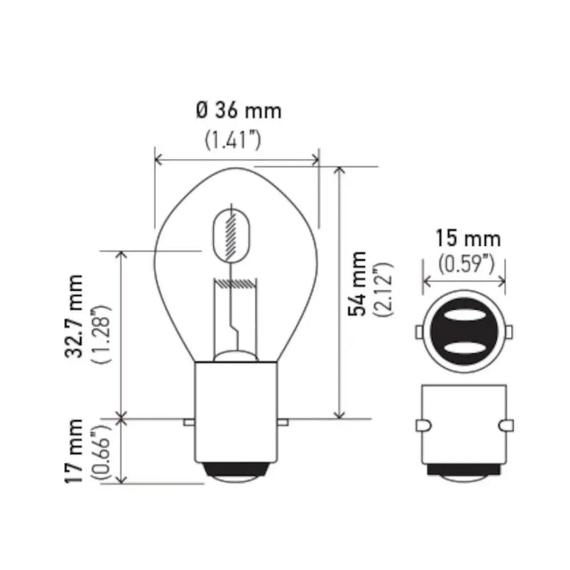 Hella Easy To Install Multi Purpose Light Bulb 002084161 - 6260 12V 60 60W BA20D B11 S2