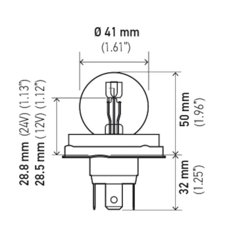 Hella Easy To Install Multi Purpose Light Bulb 002088255 - 7952 24V 55 50W P45T S13 R2