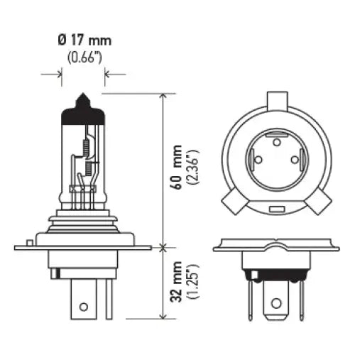 Hella Engineered To High Standards Driving/ Fog Light Bulb H4 24V - H4 P43T-24 24V 75 70