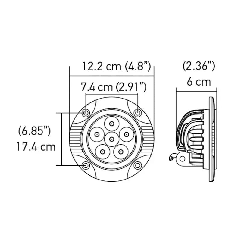 Hella Excellent Quality Driving/ Fog Light 357201011 - 90MM 6LED Flsh Off RD Spt MV