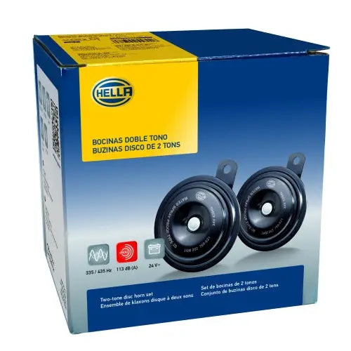 Hella Features: OE Quality Horn 002768821 - Black Kit BX Disc 92MM
