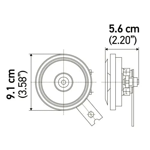 Hella Features: OE Quality Horn 002768821 - Black Kit BX Disc 92MM