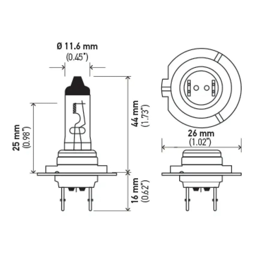 Hella H7 12V 55W PX26D HP2.0 Halogen Bulbs - Truck & Automotive