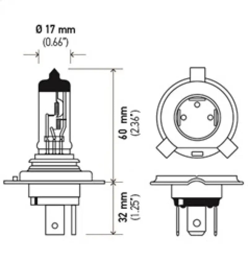 Hella Halogen H4 12V 60/55W Bulb - Powersports