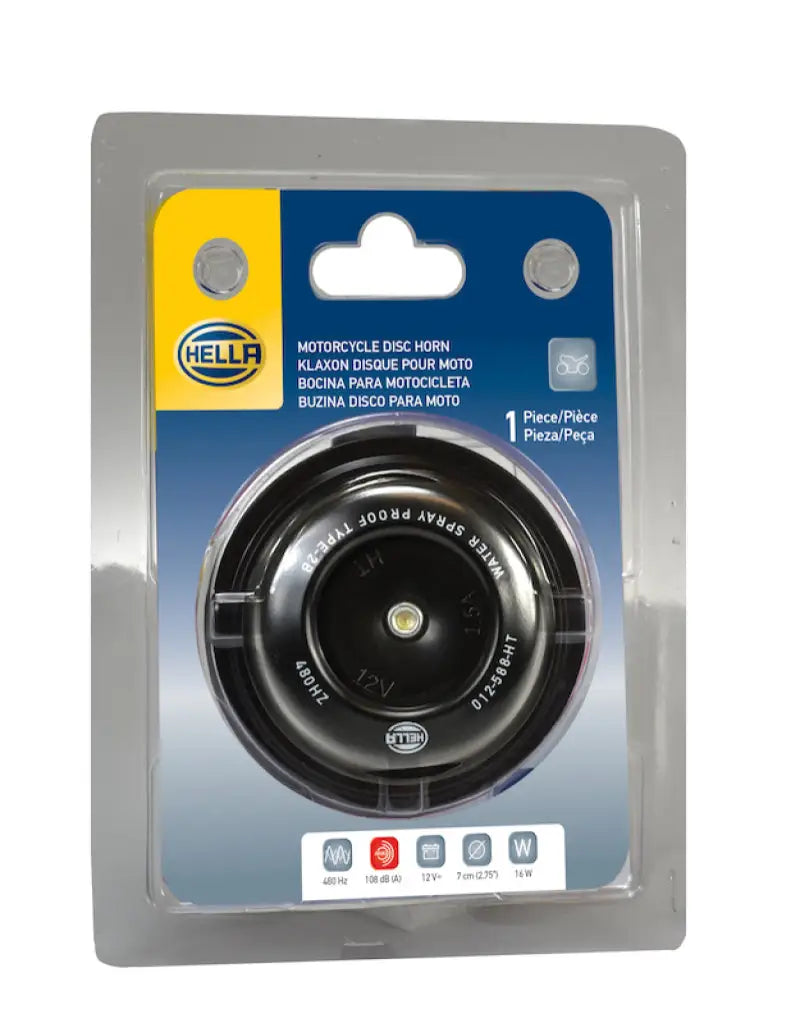 Hella Horn Bl Blk Disc Ht Mcycle 12V Univ - Truck & Automotive