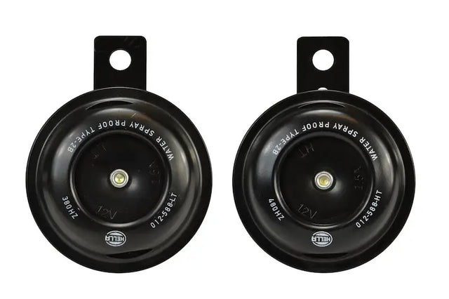 Hella Horn Kit Bx Blk Disc Mcycle 12V Univ - Truck & Automotive
