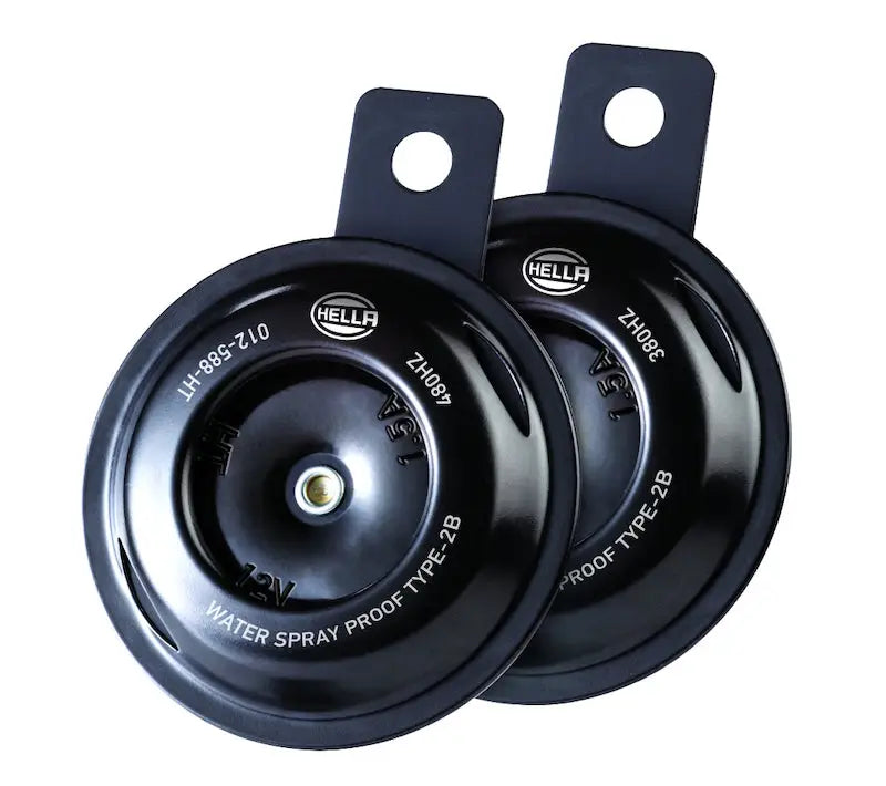 Hella Horn Kit Bx Blk Disc Mcycle 12V Univ - Truck & Automotive