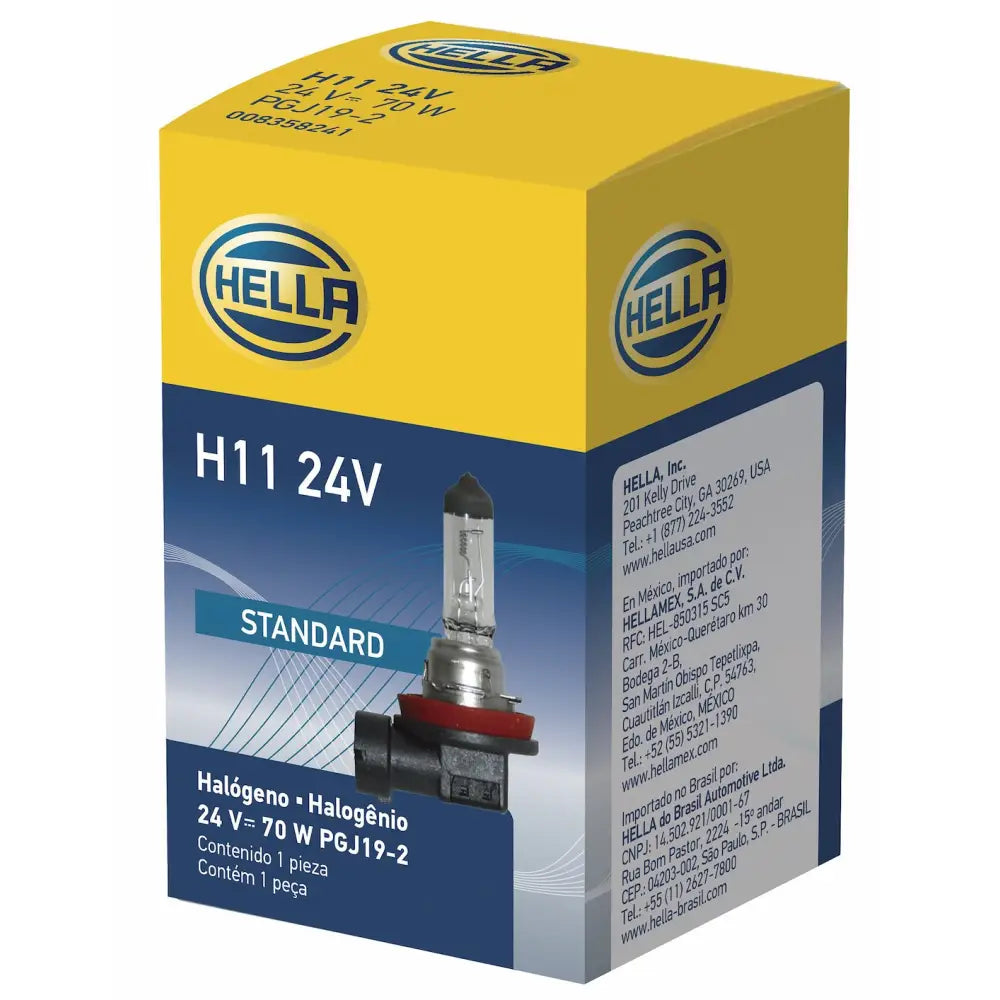 Hella Increased Vibration Resistance Headlight Bulb H11 24V - H11 24V 70W PGJ19-2