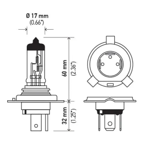 Hella Longer Lifetime Headlight Bulb 9003 - 9003 HB2 12V 60 55W