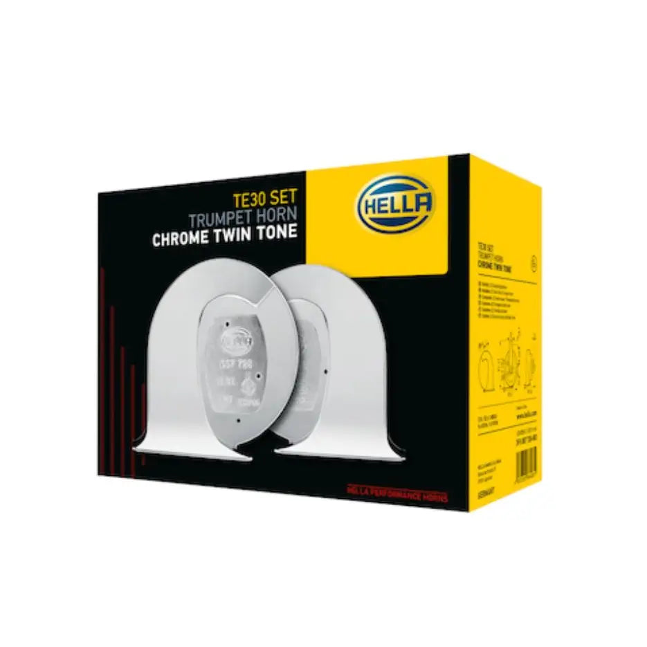 Hella Maintenance Free Design Horn 007728883 - Chrome Kit BX Trumpe