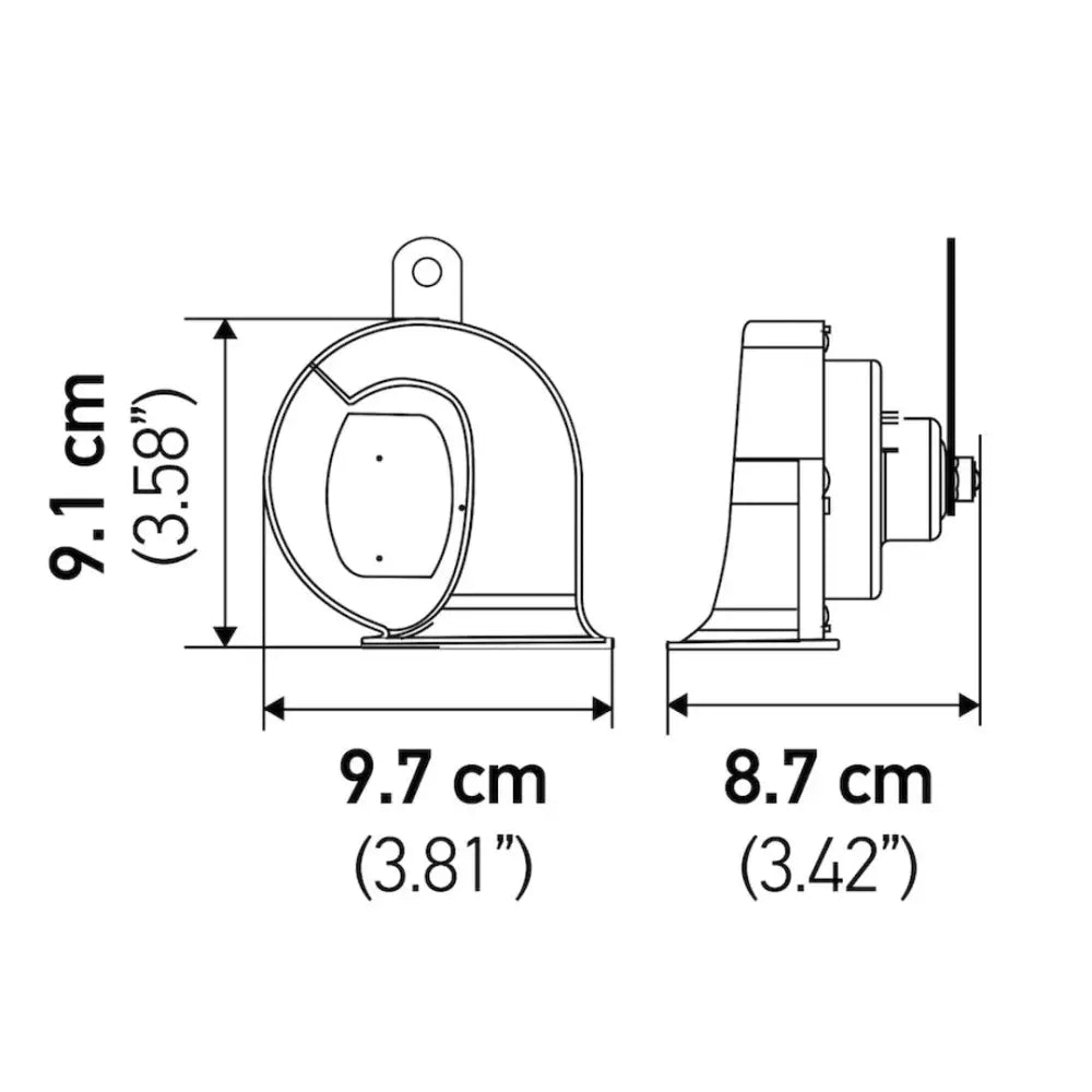 Hella Maintenance Free Design Horn 007728883 - Chrome Kit BX Trumpe