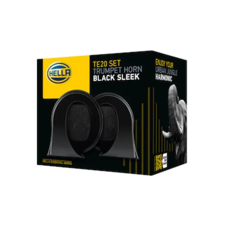 Hella Maintenance Free Design Horn 011225831 - Black Kit BX Trumpet