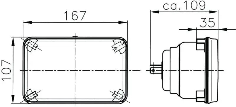 Hella Module 164 x 103mm H4 12V ECE Universal Lamp - Truck & Automotive