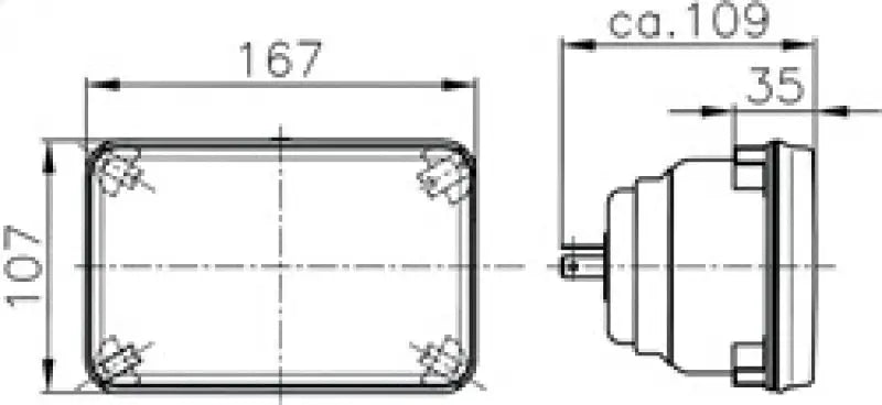 Hella Module 164 x 103mm H4 12V ECE Universal Lamp - Truck & Automotive