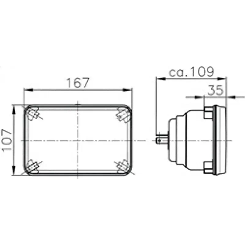 Hella 003177001 Hella Module 164 x 103mm H4 12V ECE Universal Lamp