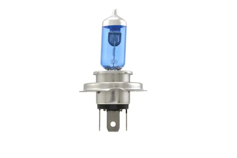 Blue-tinted halogen headlight bulb.
