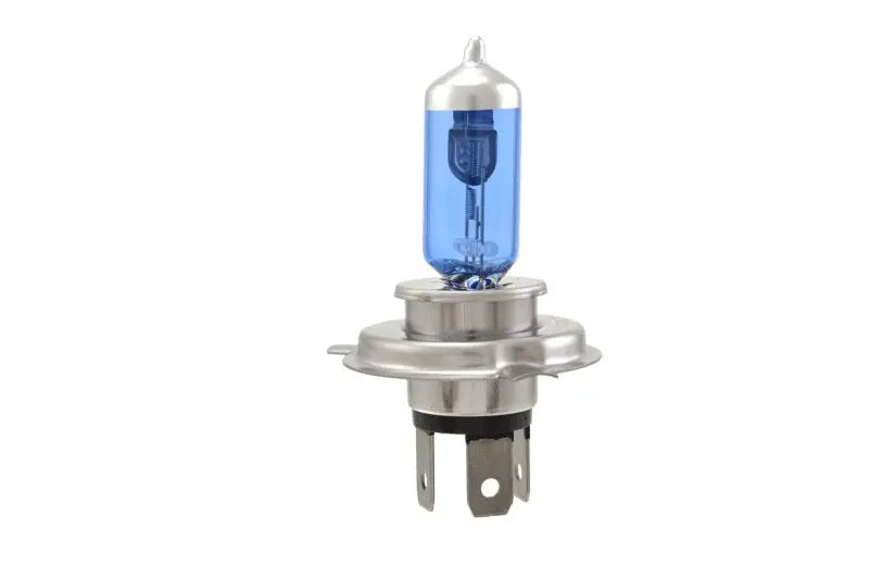 Blue-tinted halogen headlight bulb.