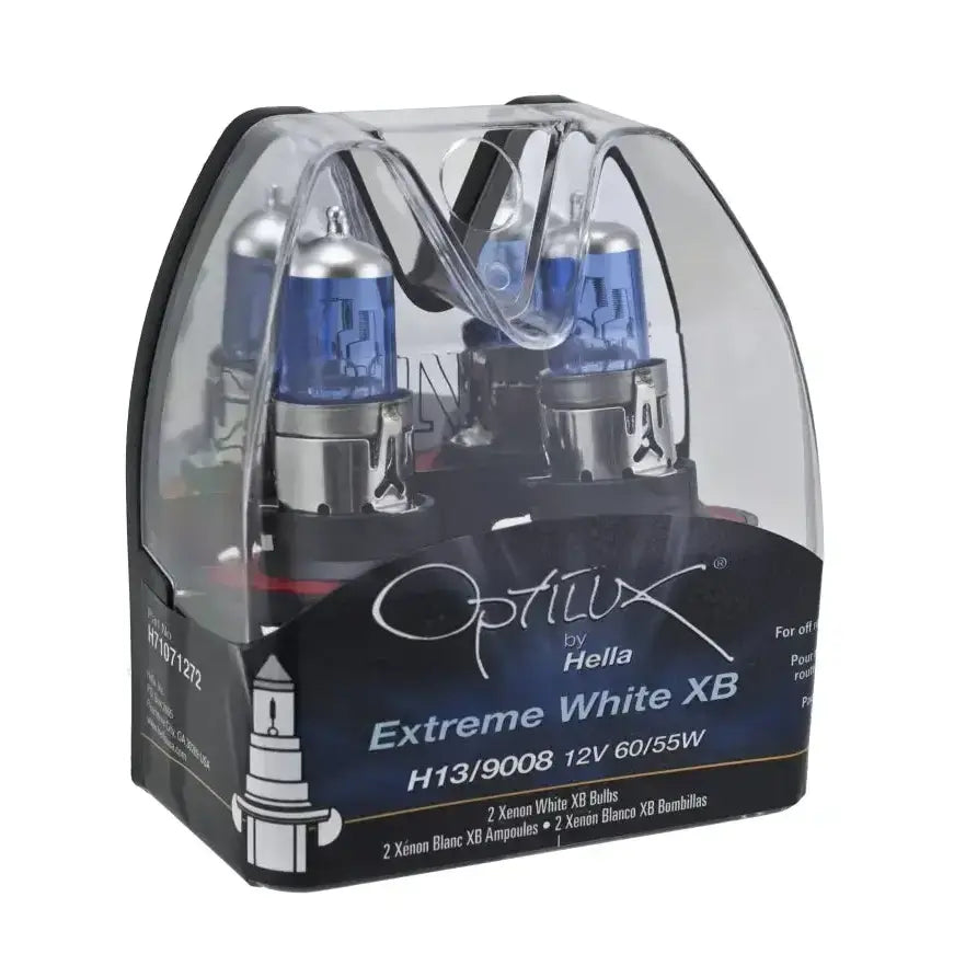 Hella Optilux H13 xenon white bulbs for brighter, stylish headlight upgrade