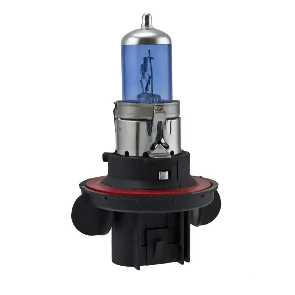 Blue-tinted halogen headlight bulb in Hella Optilux H13 xenon white bulbs set