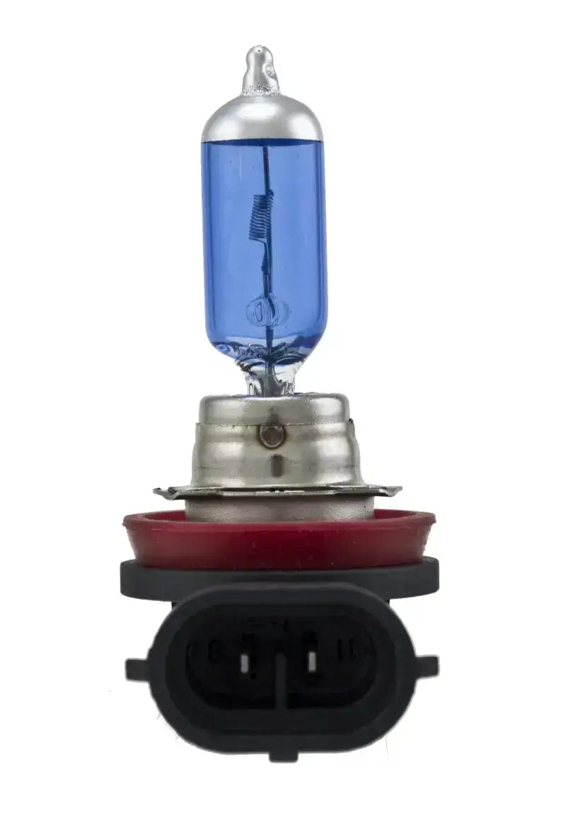 Blue-tinted halogen headlight bulb.