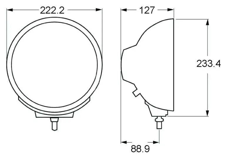 Hella Rallye 4000 series BlackEuro Beam 12V Halogen Lamp with Position Lamp 