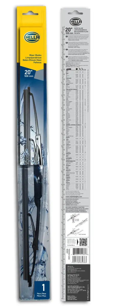 Hella Standard Wiper Blade 20in - Single - Powersports