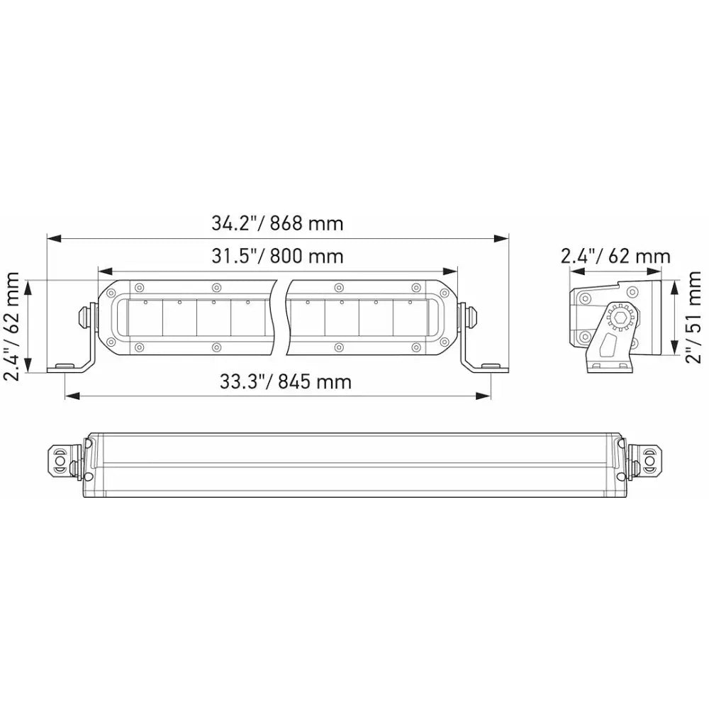 Hella Temperature Control System Light Bar 358197311 - Black Mag Tough 32 Slim Ltbar