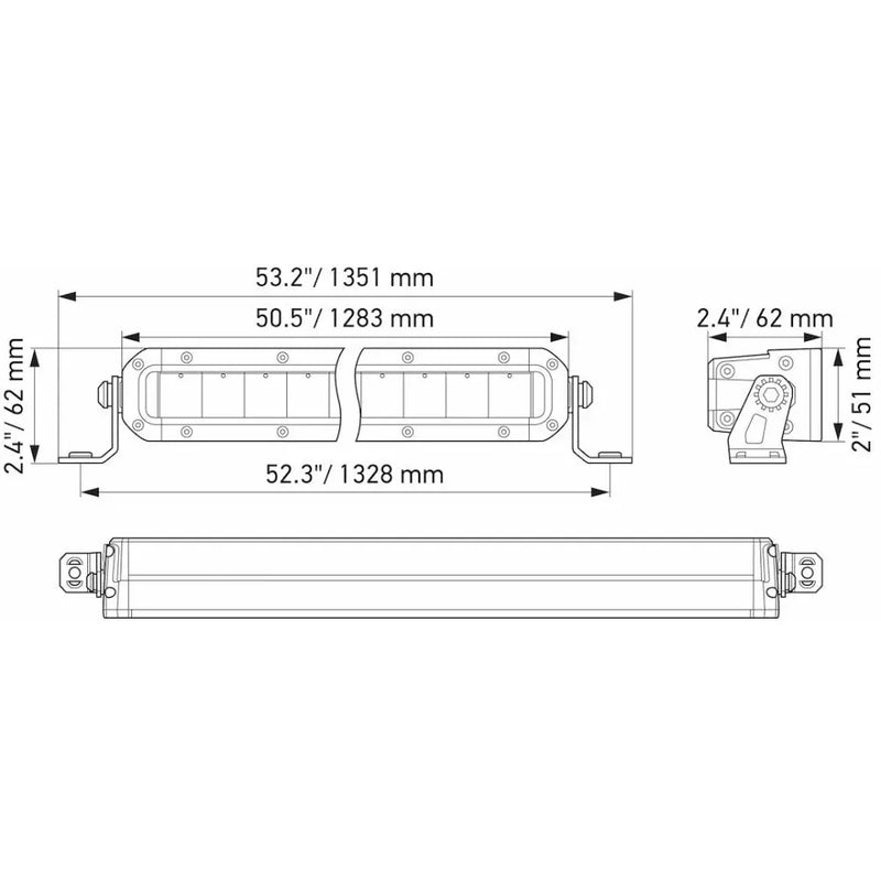 Hella Temperature Control System Light Bar 358197331 - Black Mag Tough 50 Slim Ltbar