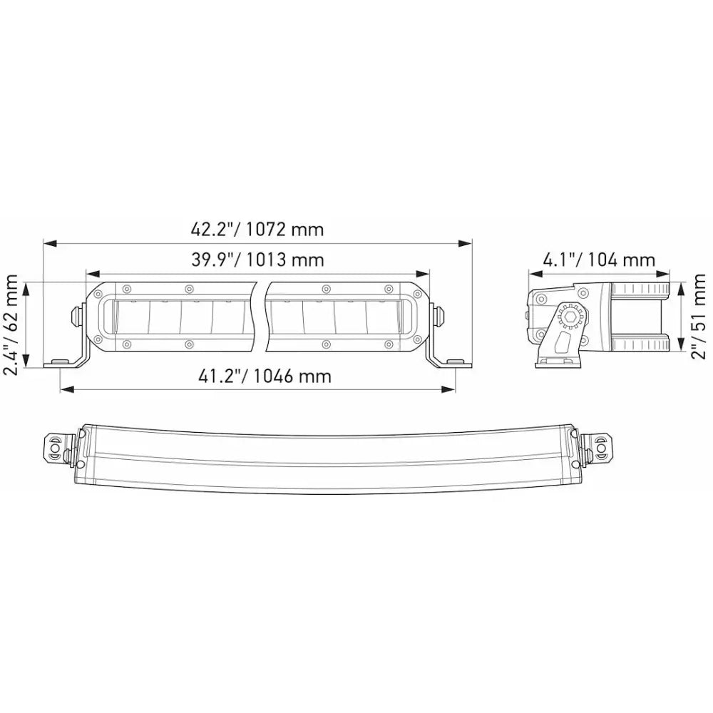 Hella Temperature Control System Light Bar 358197521 - Black Mag Tough 40 Slim Curv Ltbar