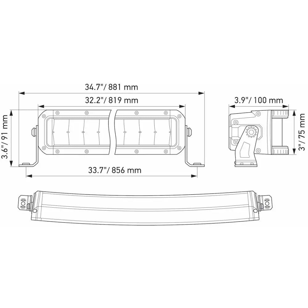 Hella Temperature Control System Light Bar 358197611 - Black Mag Tough 30 Dbl Row Curv Ltba
