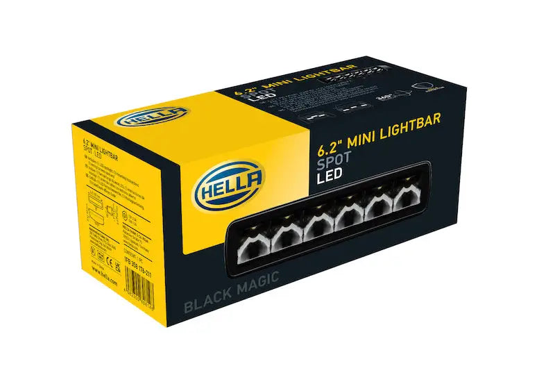 Hella Universal Black Magic 6 L.E.D. Mini Light Bar - Spot Beam - Truck & Automotive